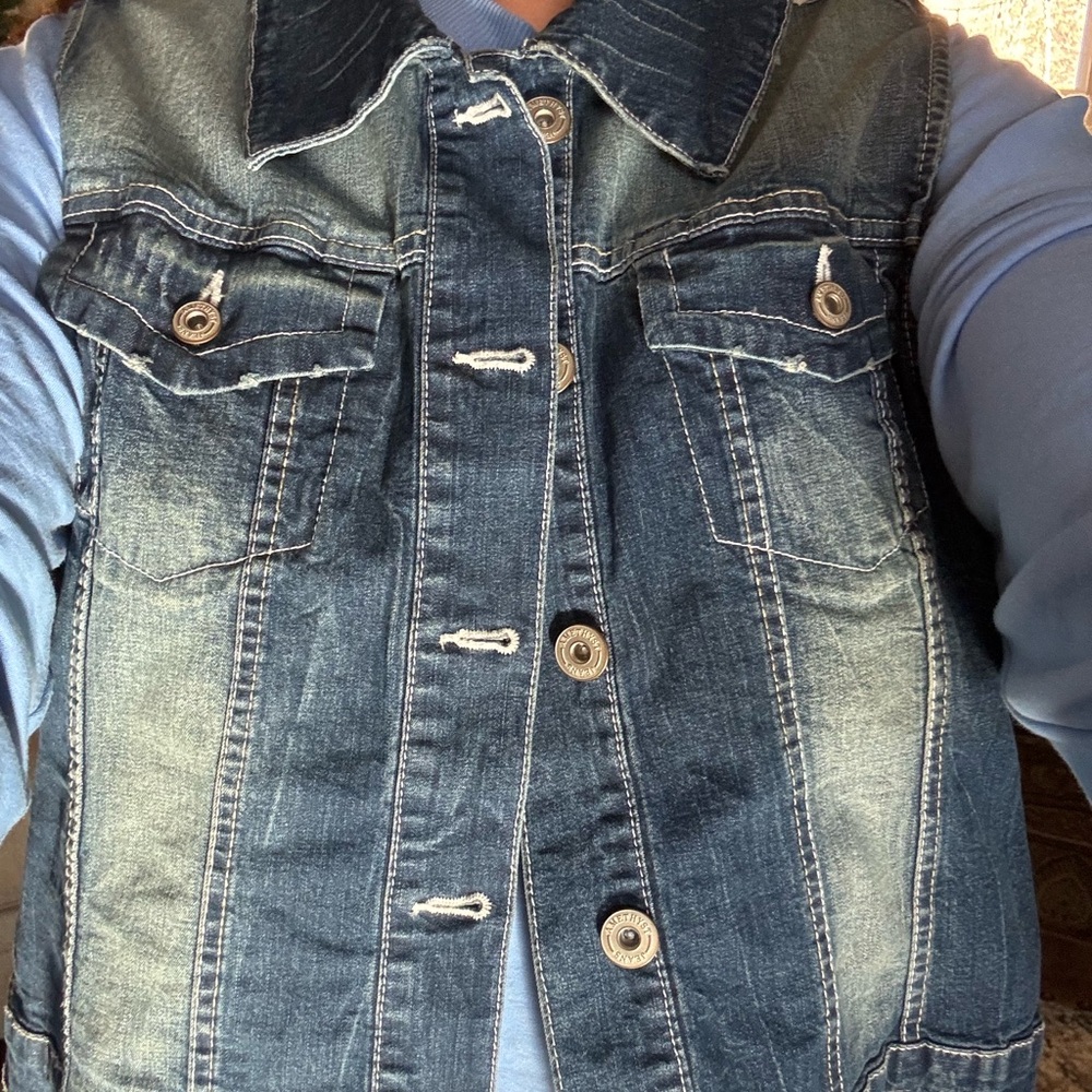 Amethyst Jeans Jean Jacket Vest Ladies Sz 2X - Picture 6 of 7